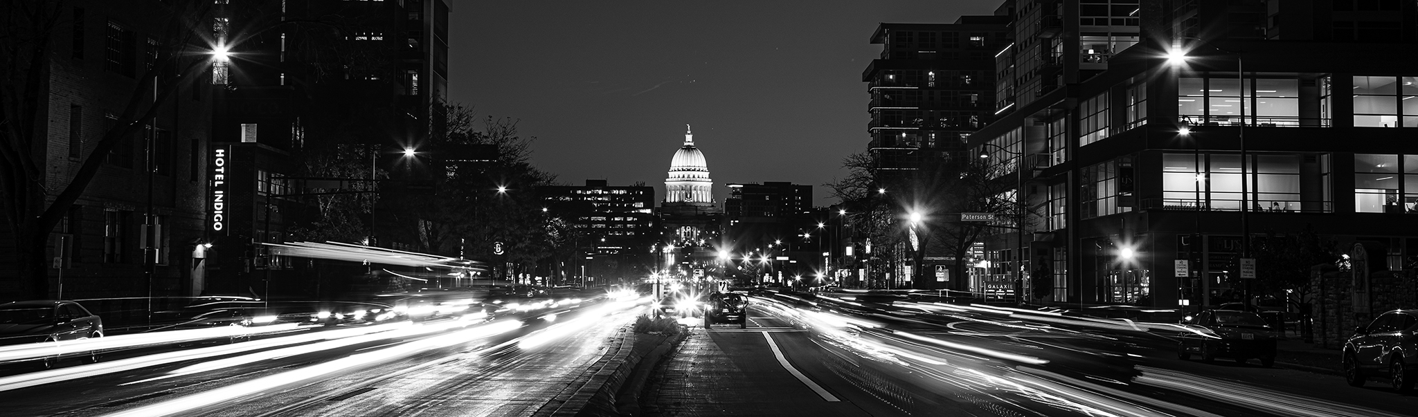 East Washington Avenue at night