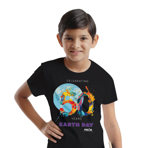 Boy wearing contest t-shirt