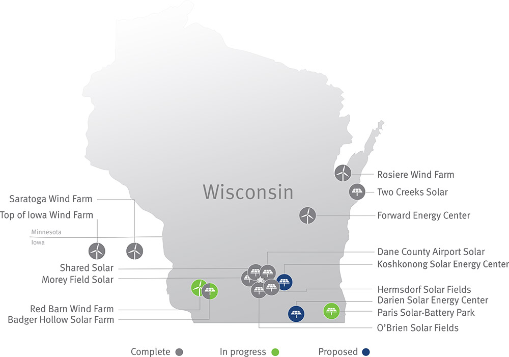 Clean energy projects map
