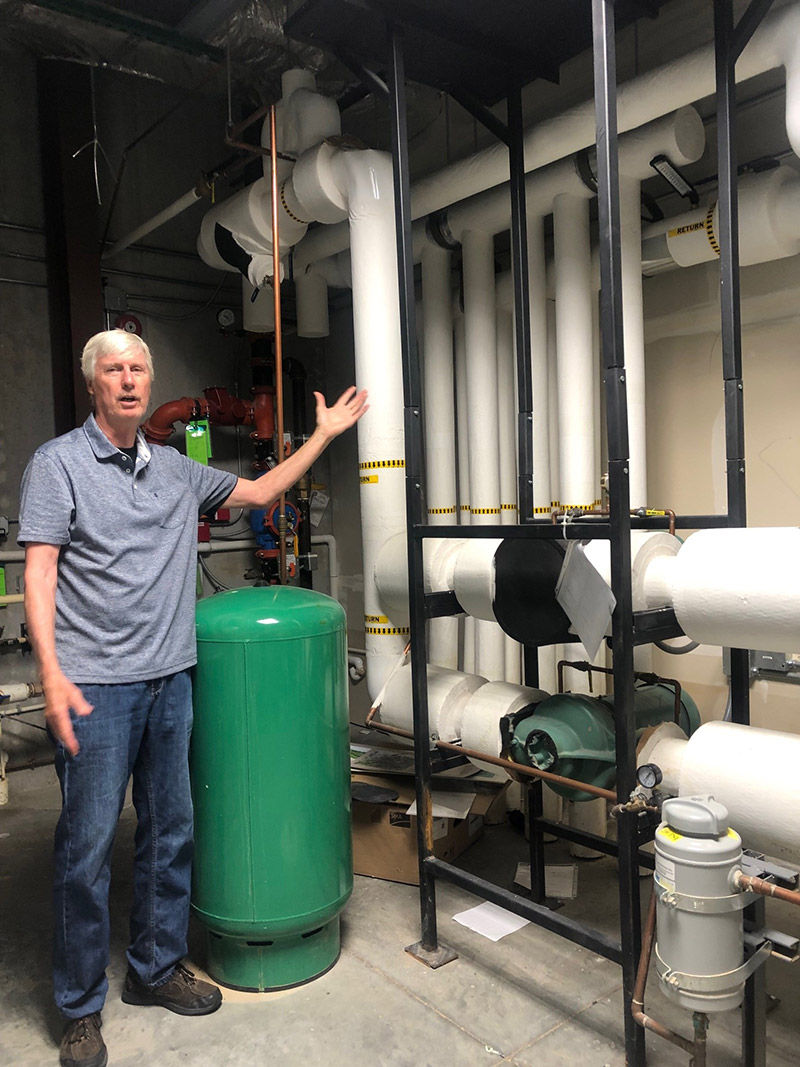 Standard Imaging's CEO Ed Neumueller shows geothermal heating and cooling system
