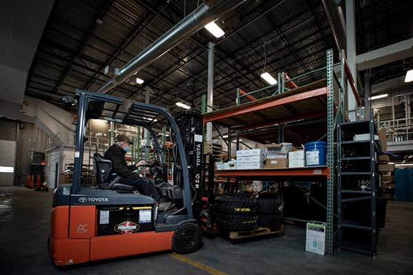City of Madison recently purchased an electric forklift for its parts department.