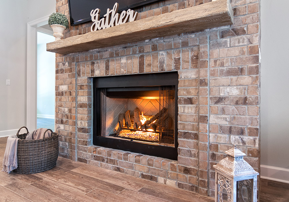 Cozy gas fireplace in a home