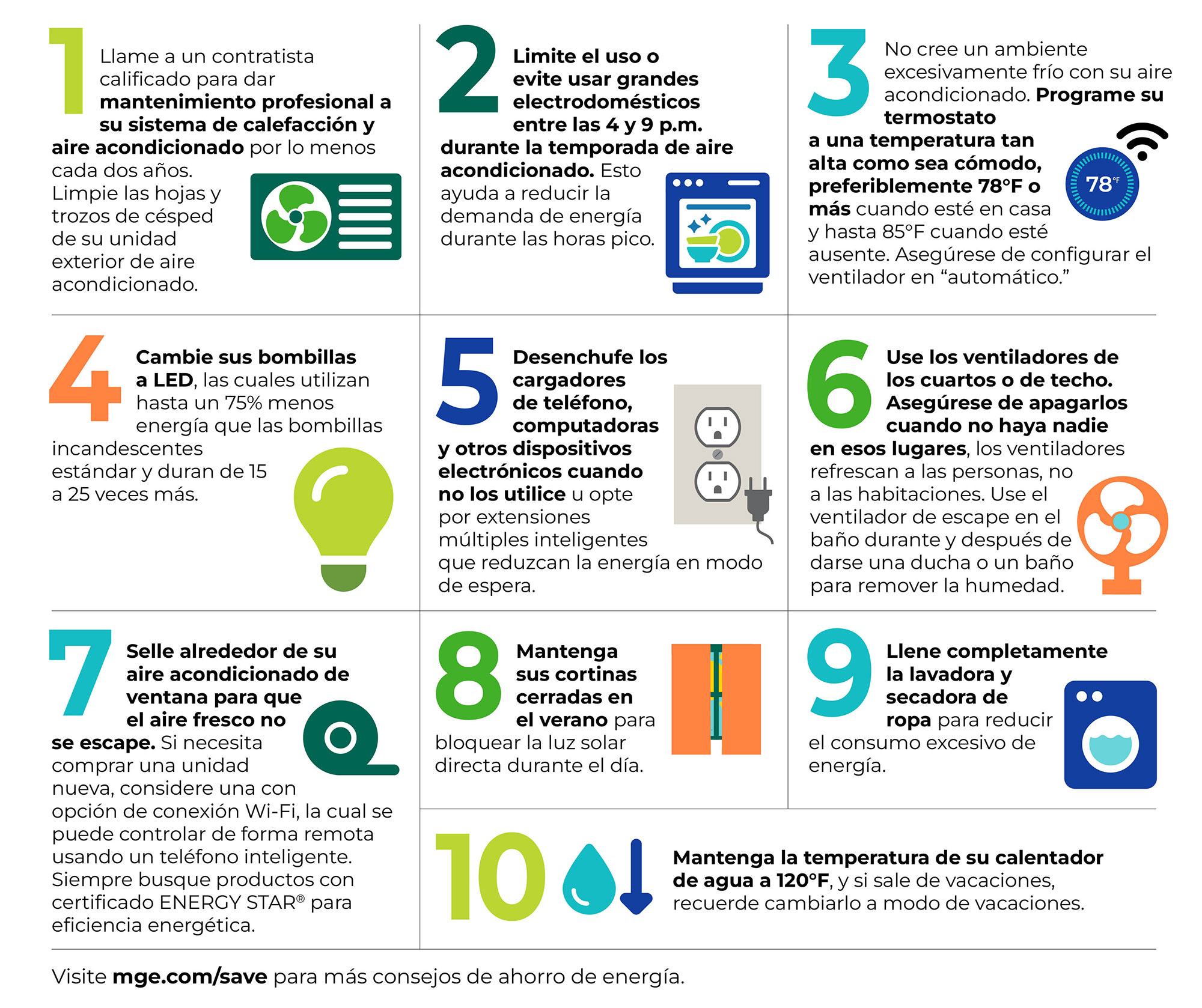 10 maneras de ahorrar energía este verano