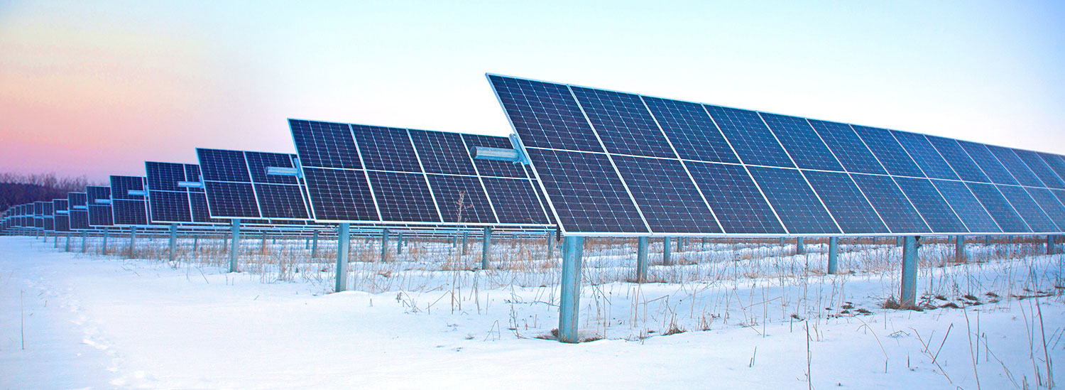 Strix Solar in winter at sunset