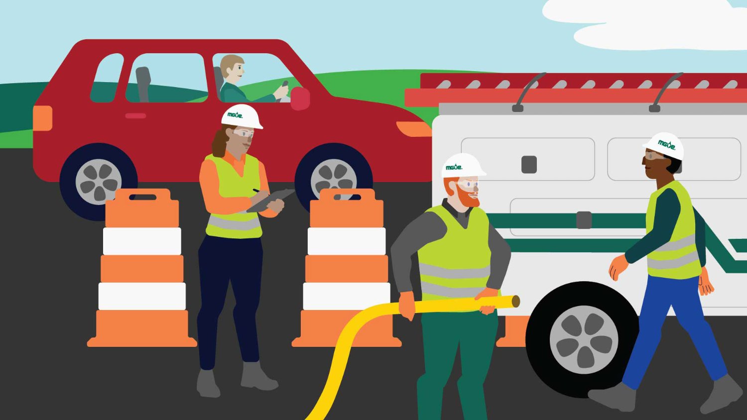 MGE Roadside Safety campaign illustration