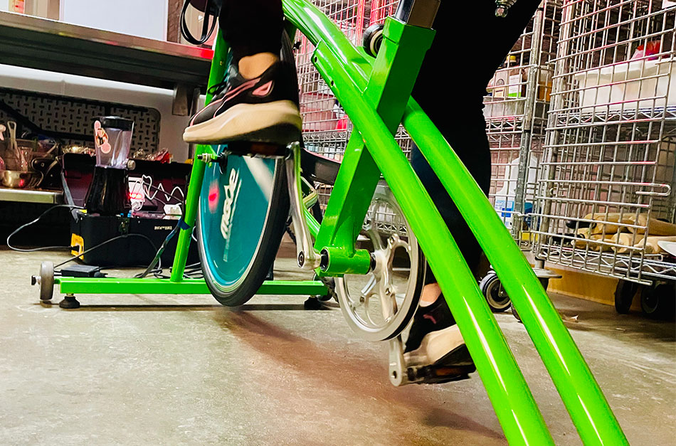The new Pedal Power bike at Badger Rock Middle School.