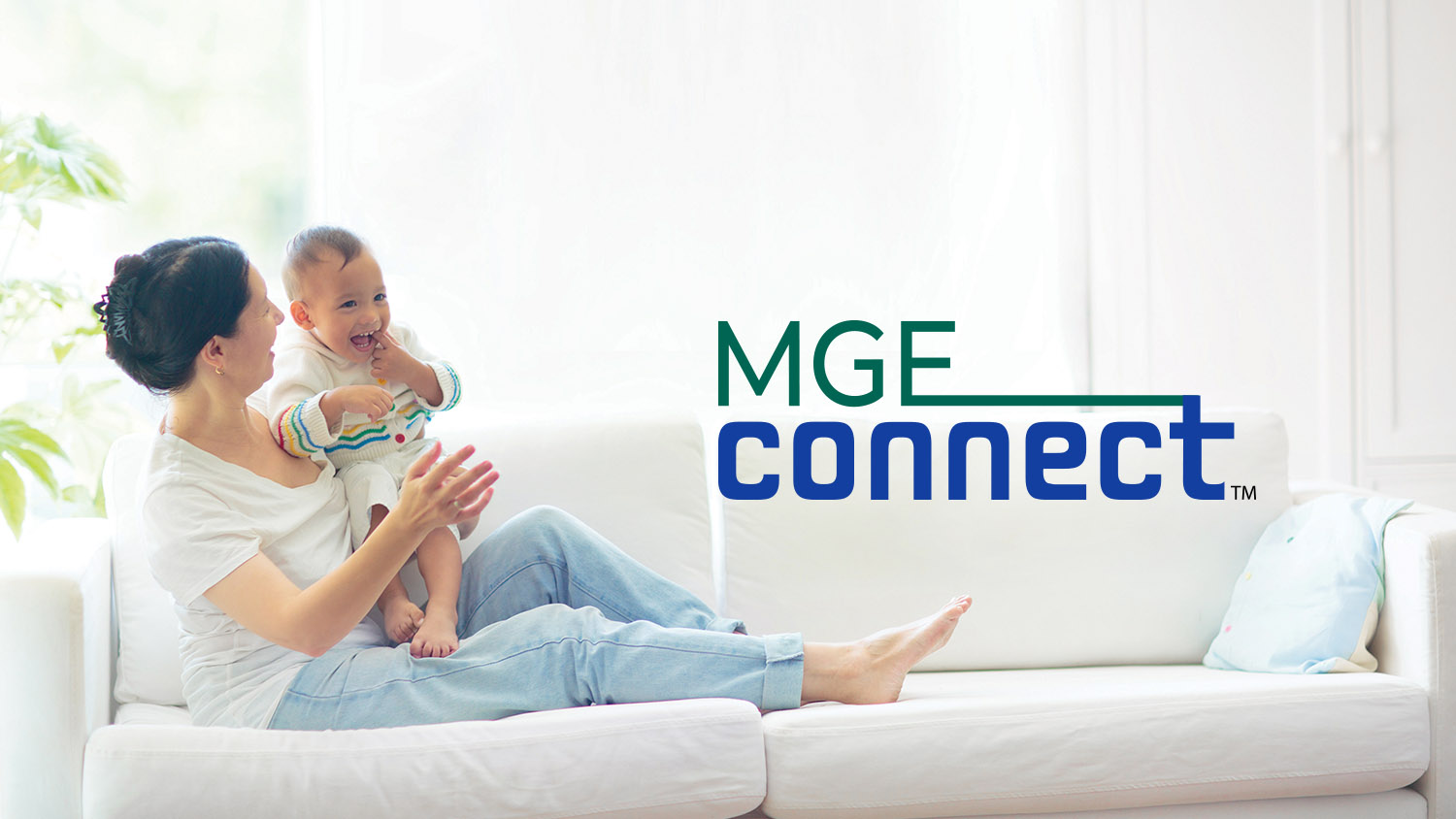 Mother and baby comfortable in their home on a summer day