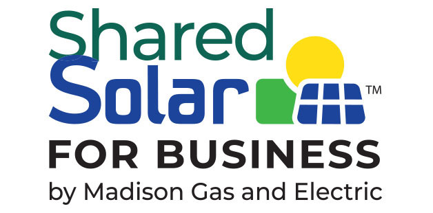 Shared Solar logo. Green, blue and yellow.