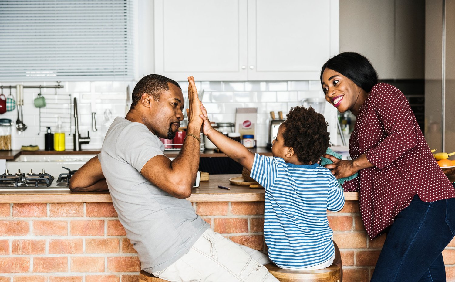 Family spending time together at home.