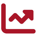 red arrow trending up icon